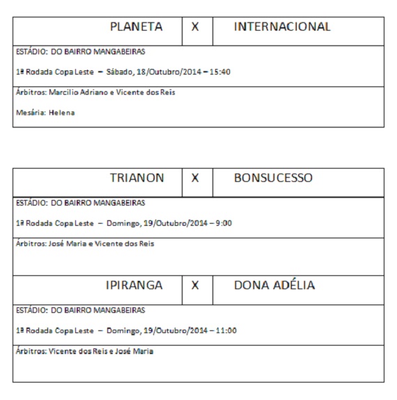 Árbitros 2ª fase Amadorão, 3ª rodada, 6